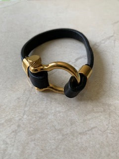 Jean Claude - Men's D-Clamp Leather Bracelet