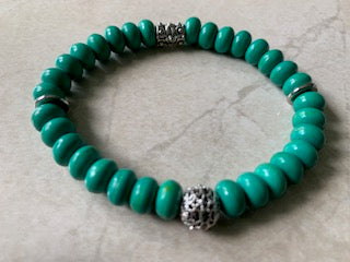 Jean Claude - Women's Green Turquoise Charm Bracelet