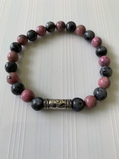 Jean Claude Women's Cat Eye Agate & Redonite Stretch Bracelet