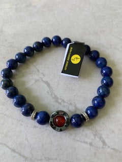 Jean Claude - Women's Lapis Lazuli & Hematite Stone Bead Stretch Bracelet