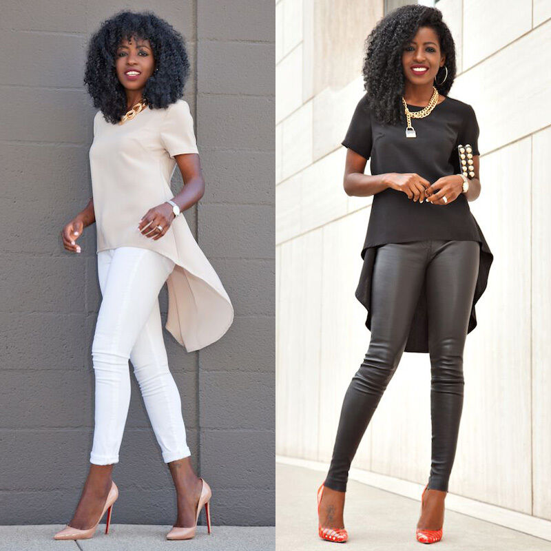 Fashion Plus Size 5XL Blouse Chiffon Short Sleeve - Solid O-Neck Women's Summer Long Shirt