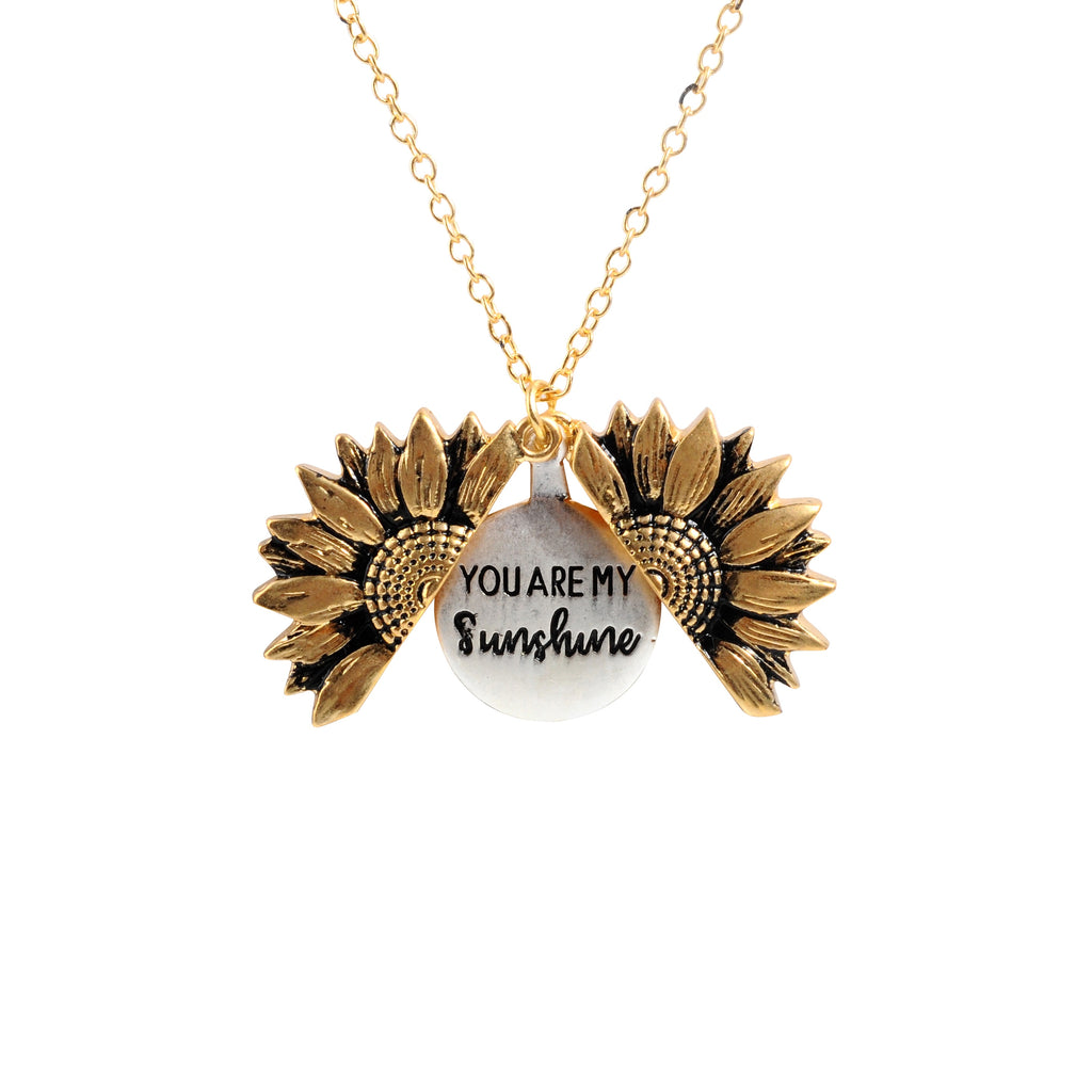 Fashion Bohemia Sunflower Double-layer Metal Pendant Necklace For Women Open Long Chain Necklace
