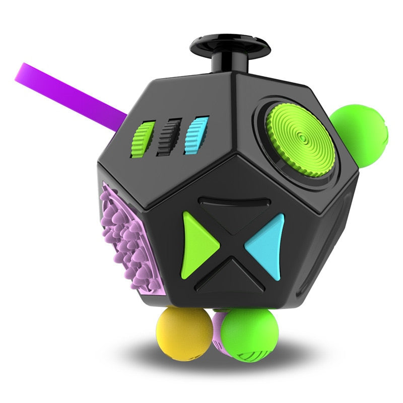 Hand Toy For Autism ADHD Anxiety Relief Focus Kids 12 Sides Anti-Stress Fidget Toys